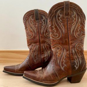 ARIAT Women's Heritage Western X-Toe Boots - Brown Leather - US Size 7.5